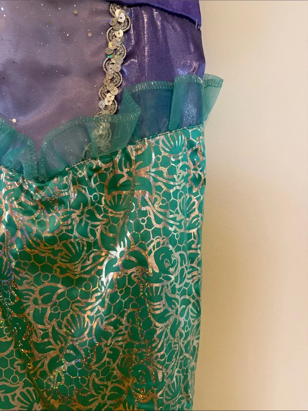 Purple and Teal Little Mermaid Dress Costume for Kids